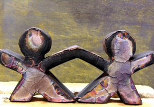 Photo of two clay figures